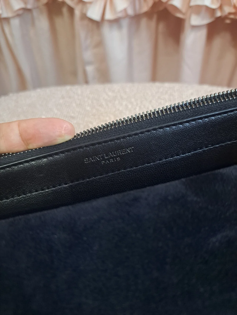 Yves Saint Laurent Silver Metallic Tassel Wallet Clutch - Picture 8 of 11